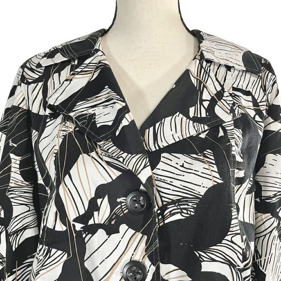 Tribal Abstract Button Up Long Sleeve Blazer Jacket - Picture 4 of 8